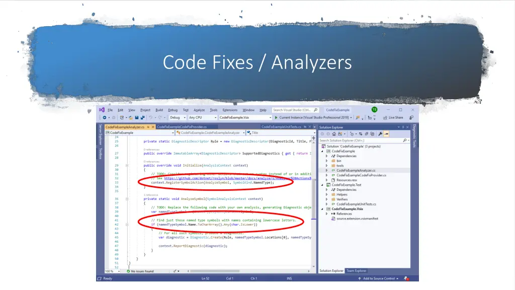 code fixes analyzers 1