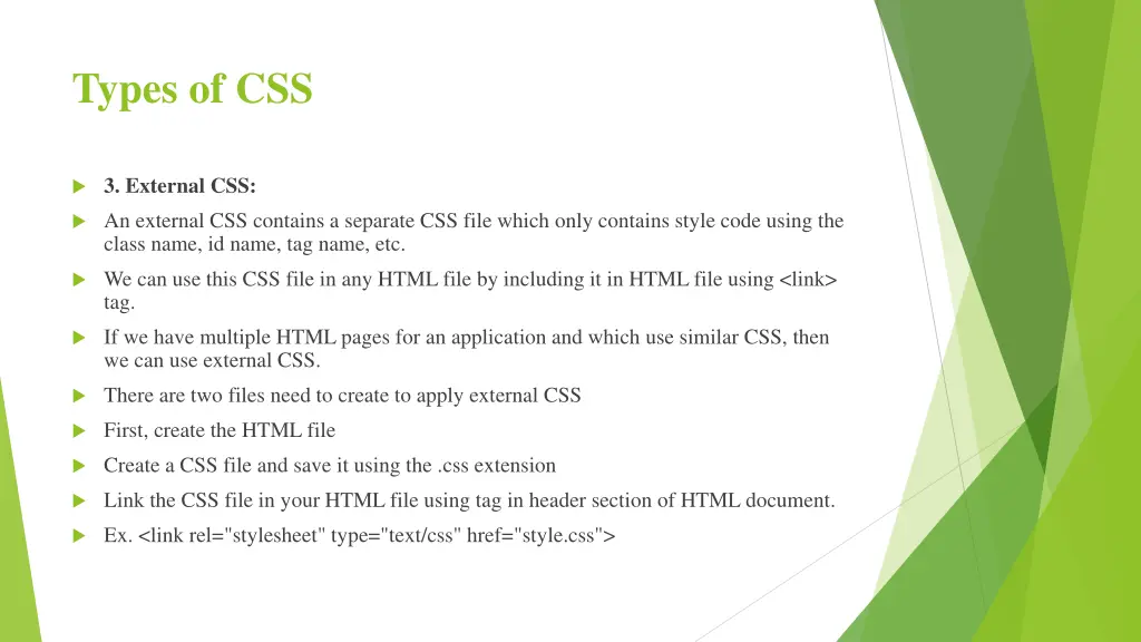 types of css 2