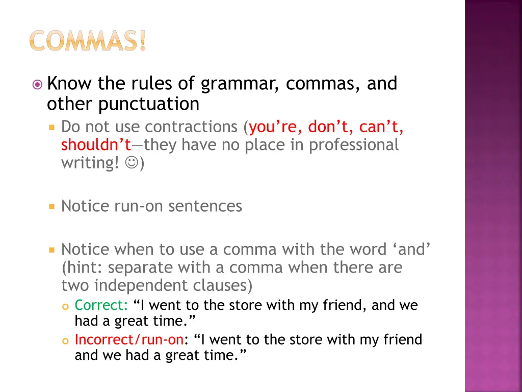 commas