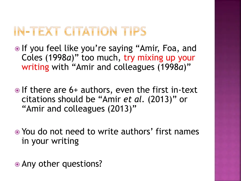 in text citation tips