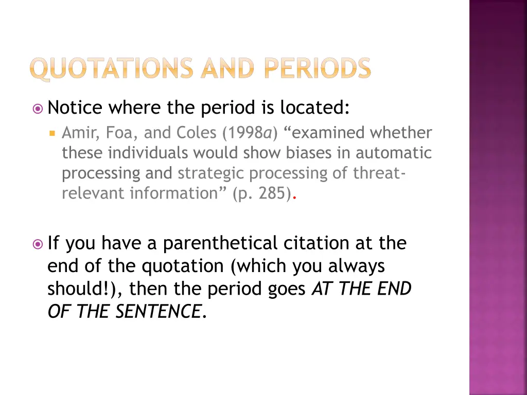 quotations and periods