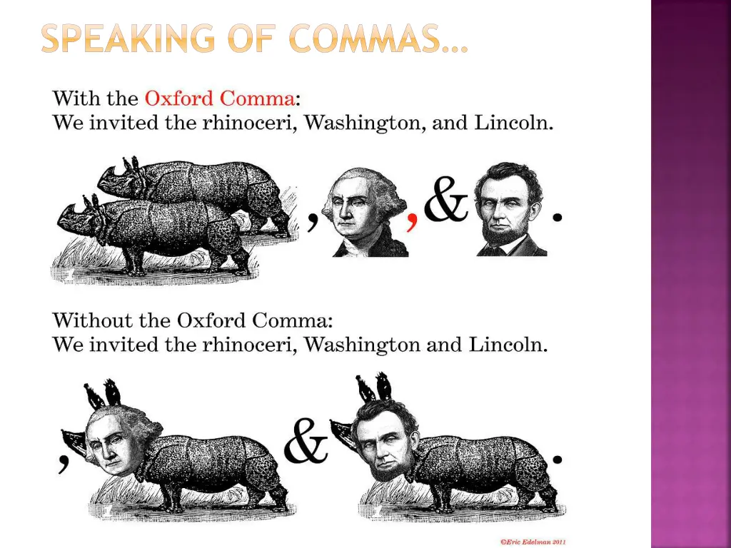 speaking of commas