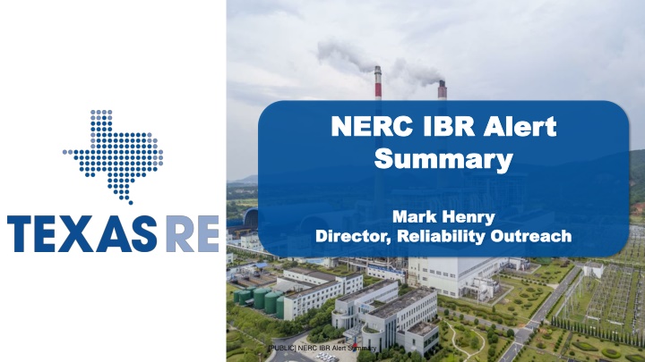 nerc ibr alert nerc ibr alert summary summary