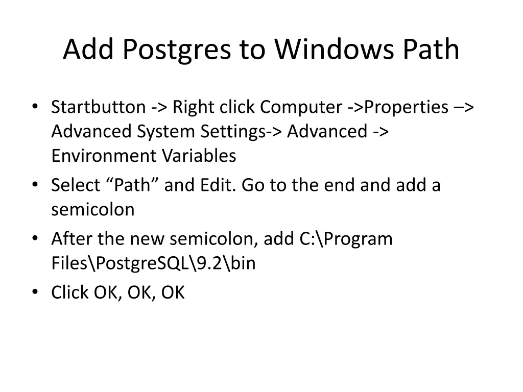 add postgres to windows path