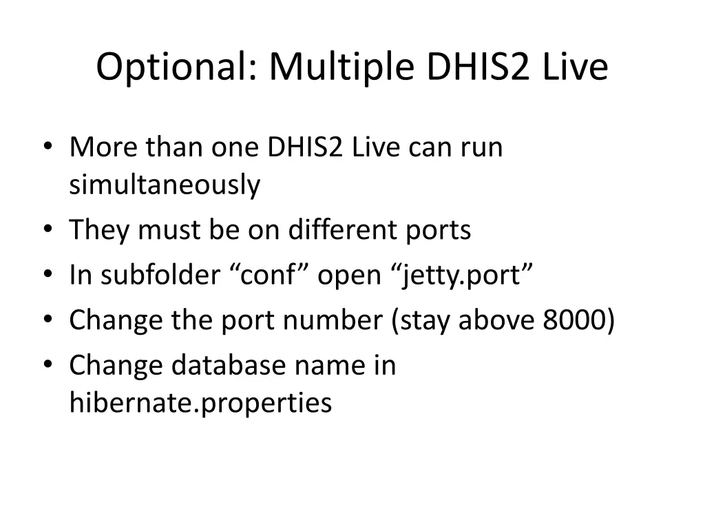 optional multiple dhis2 live