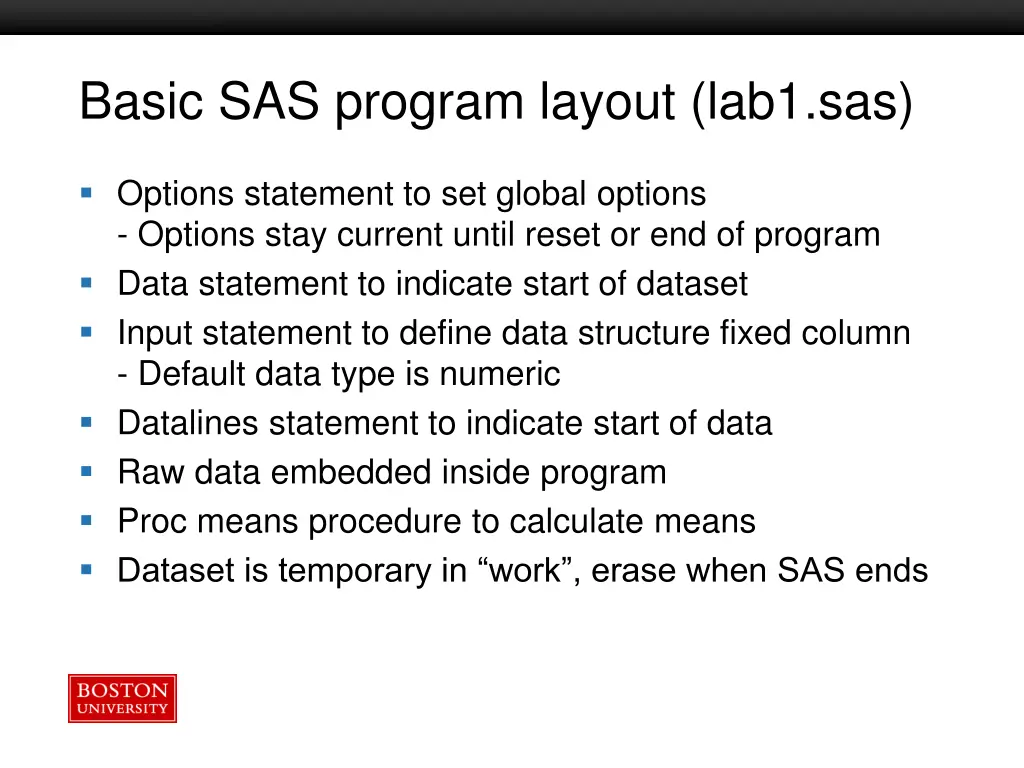 basic sas program layout lab1 sas