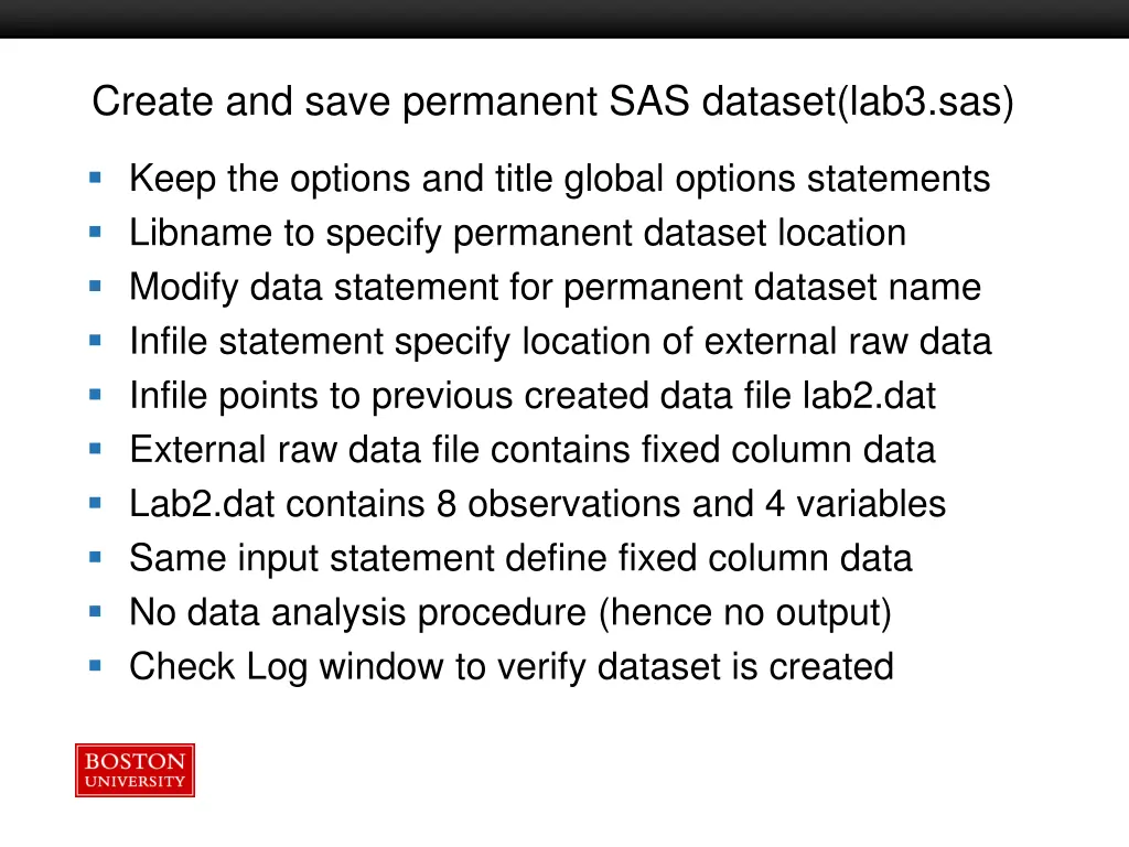 create and save permanent sas dataset lab3 sas