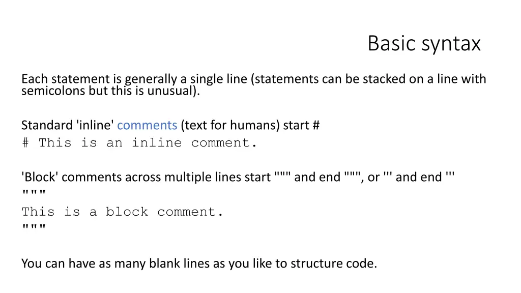 basic syntax