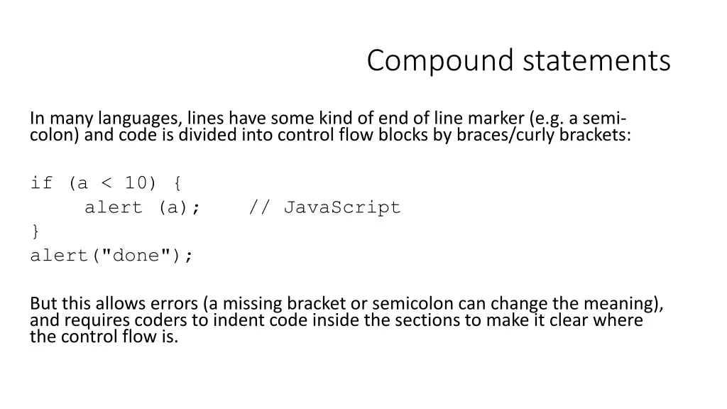 compound statements