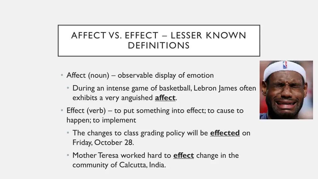 affect vs effect lesser known definitions