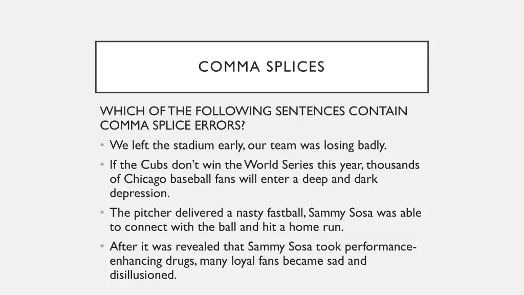 comma splices