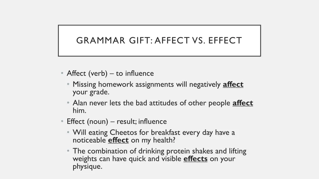 grammar gift affect vs effect