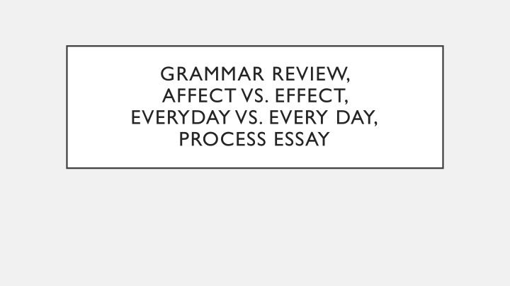 grammar review affect vs effect everyday vs every