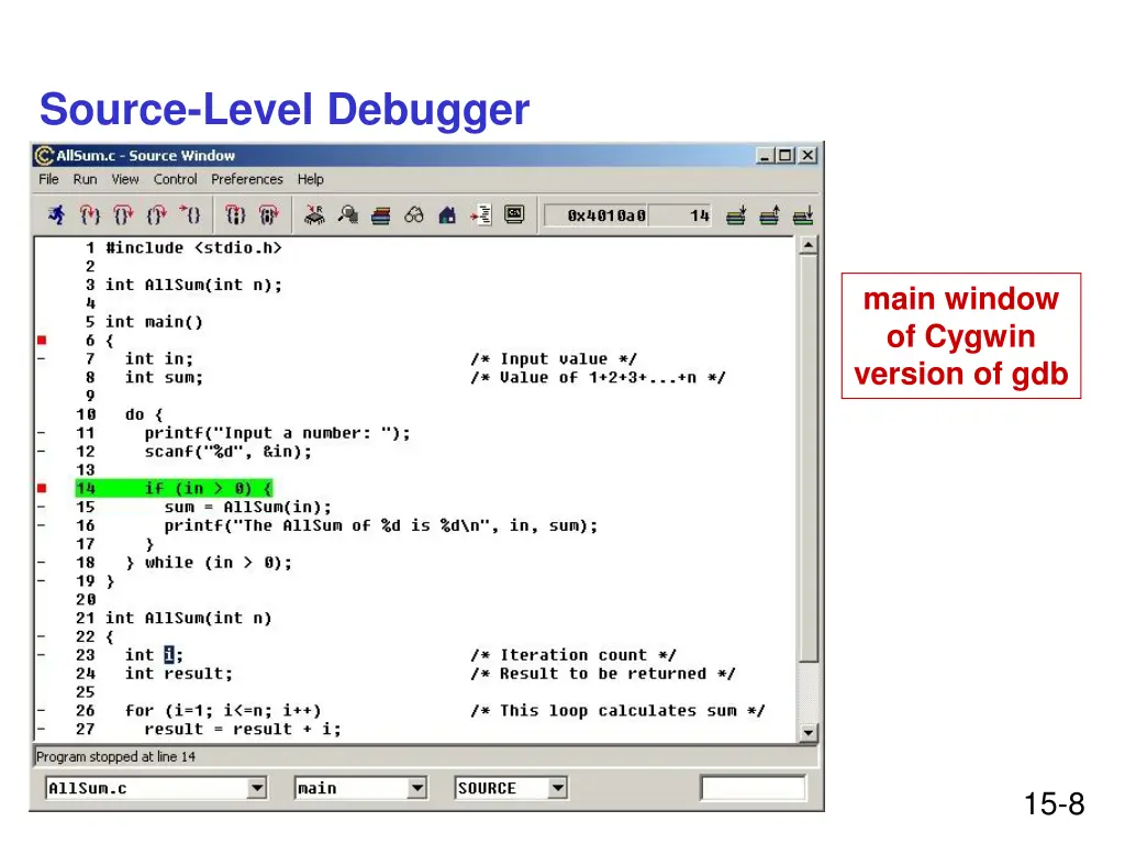 source level debugger