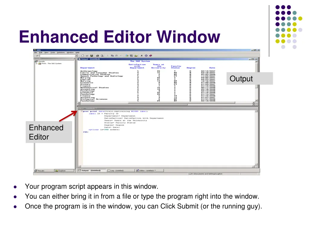 enhanced editor window