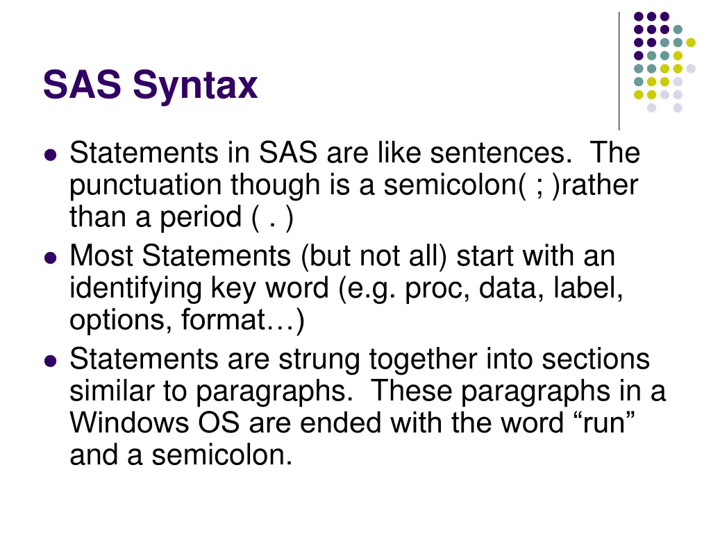 sas syntax 1