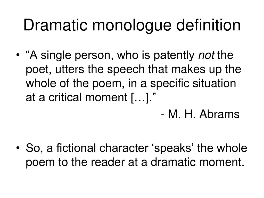 dramatic monologue definition