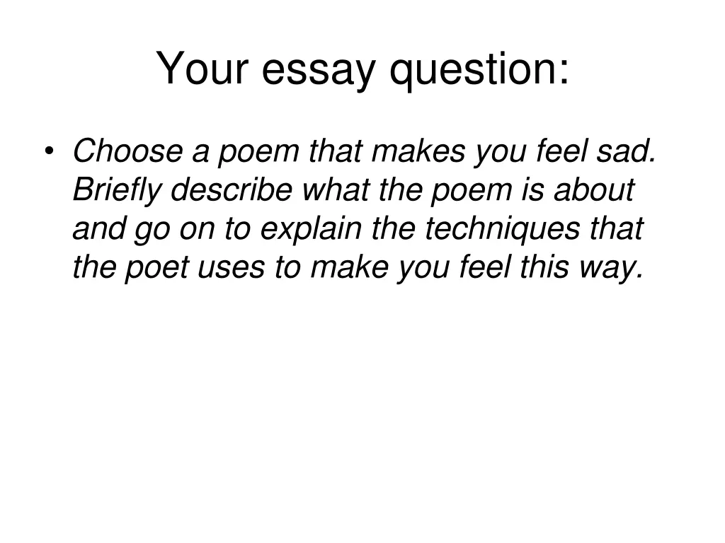 your essay question