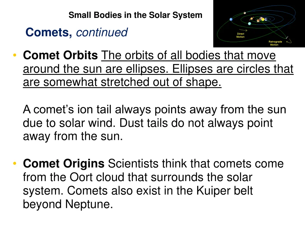 small bodies in the solar system 1