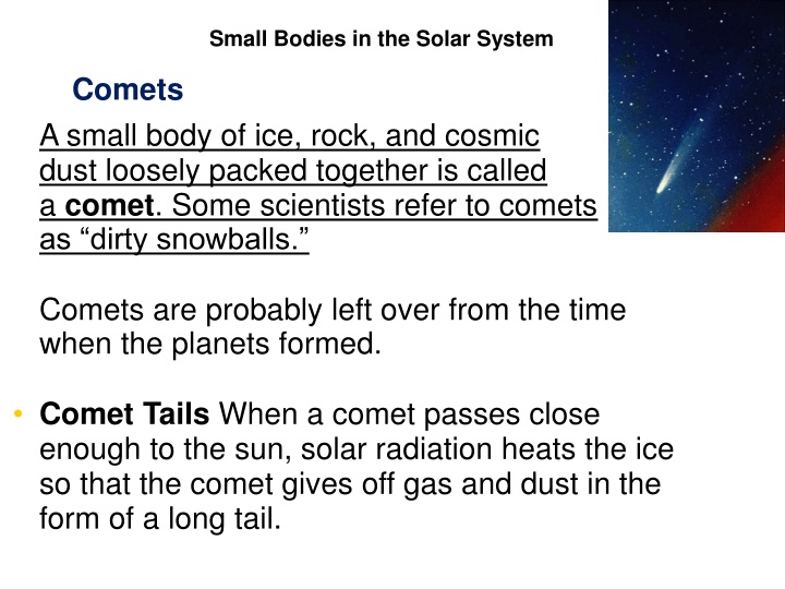 small bodies in the solar system