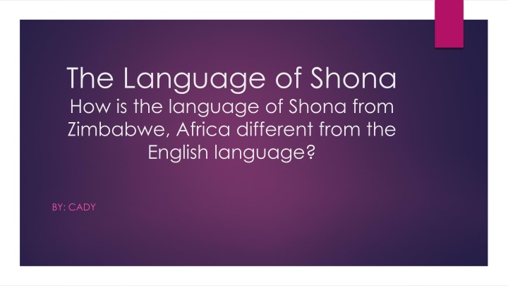 the language of shona how is the language