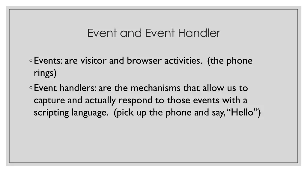 event and event handler