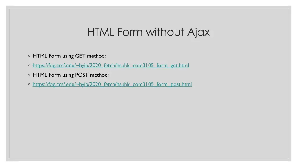 html form without ajax