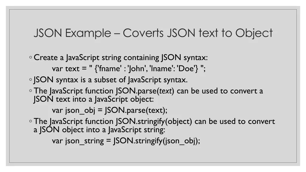 json example coverts json text to object