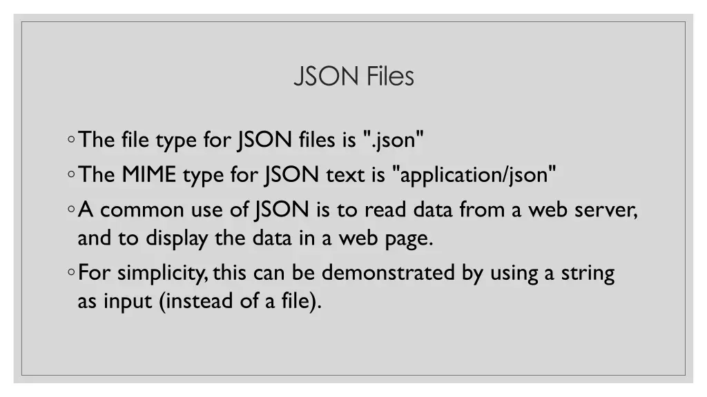 json files