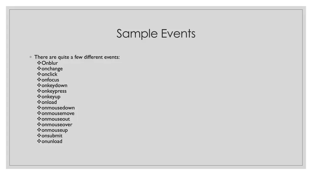 sample events