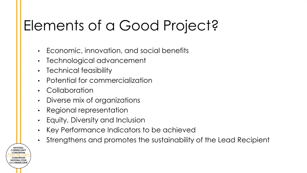 elements of a good project