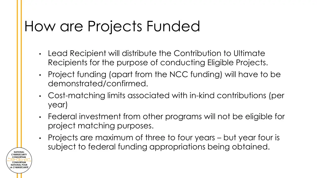 how are projects funded