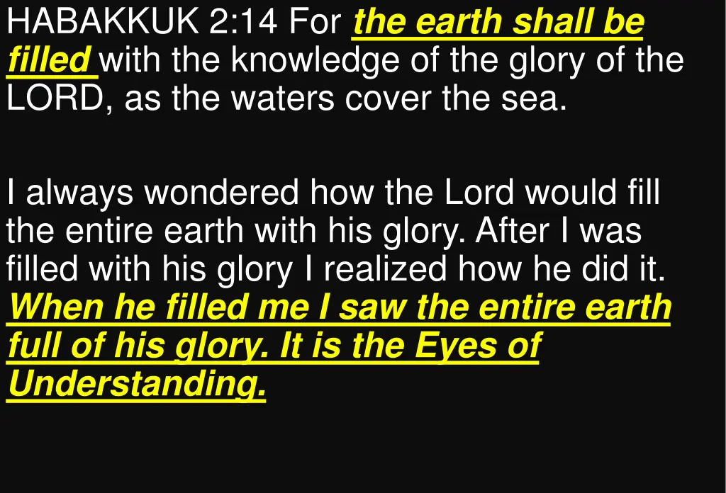 habakkuk 2 14 for the earth shall be filled with