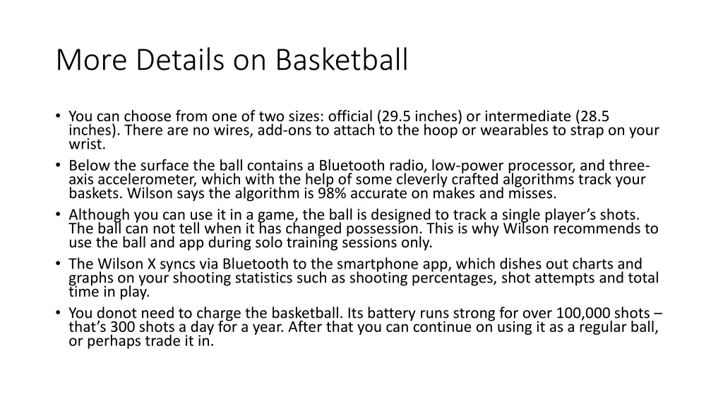 more details on basketball