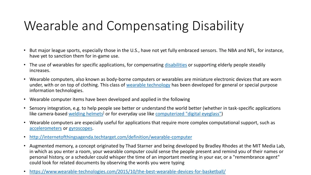 wearable and compensating disability