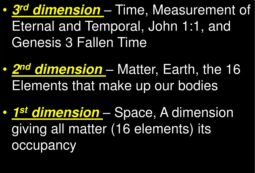 3 rd dimension time measurement of eternal