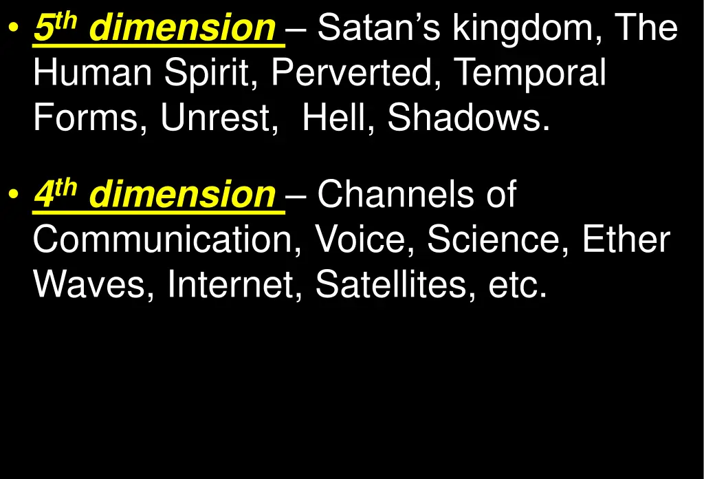 5 th dimension satan s kingdom the human spirit