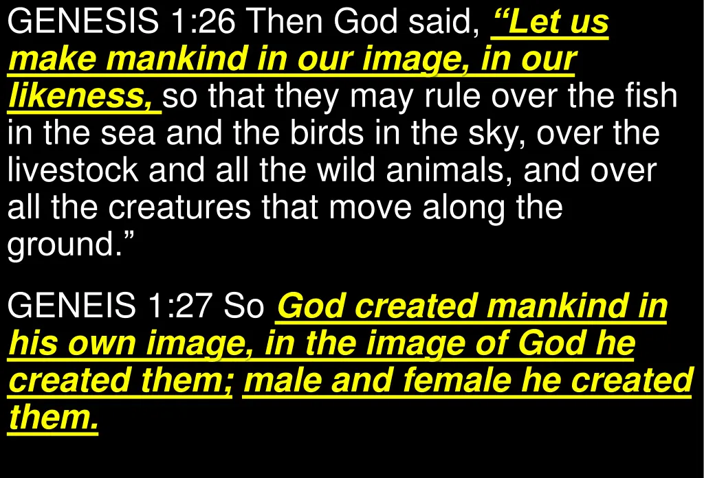 genesis 1 26 then god said let us make mankind