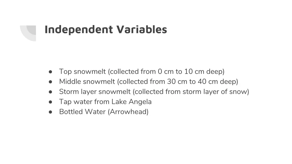 independent variables