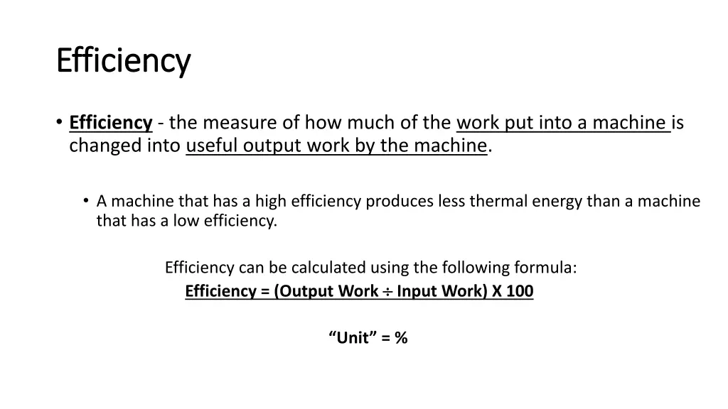 efficiency efficiency