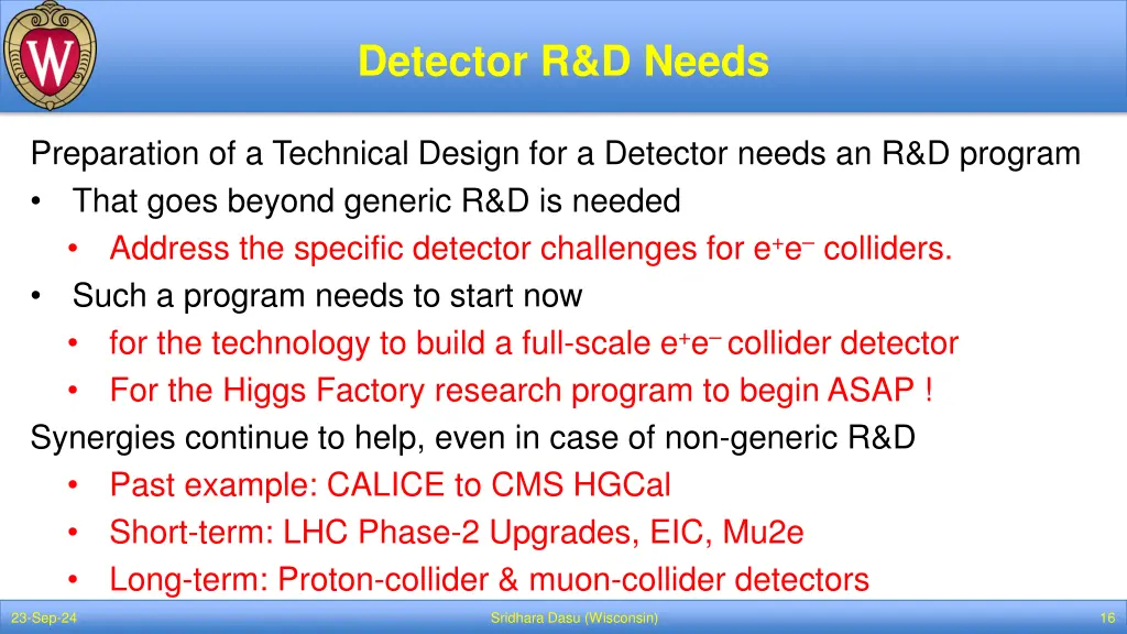 detector r d needs