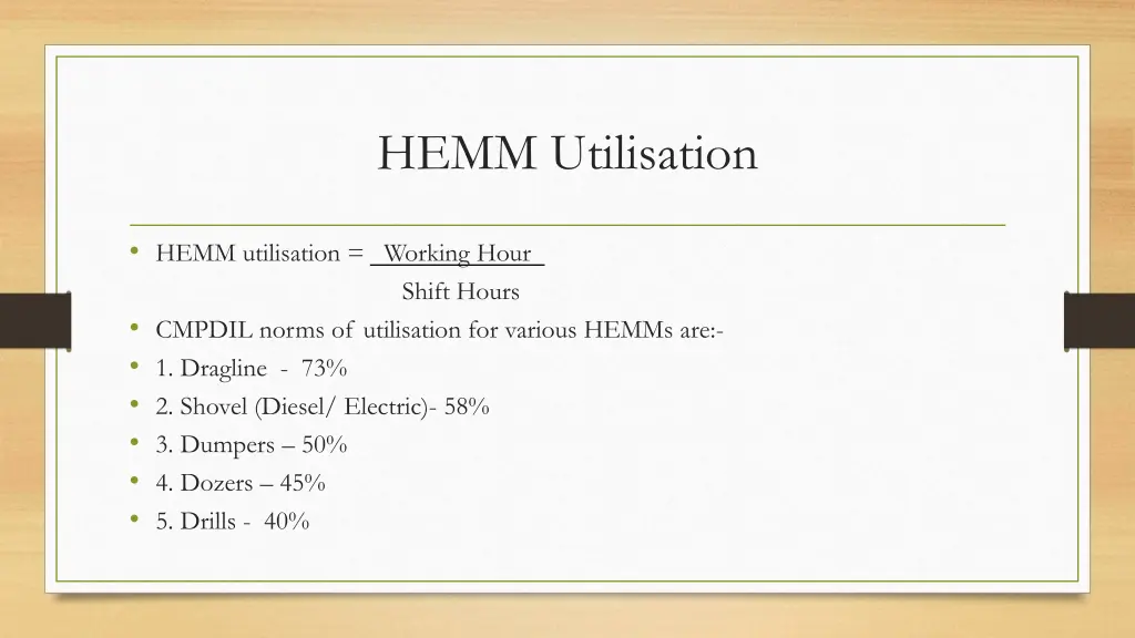 hemm utilisation