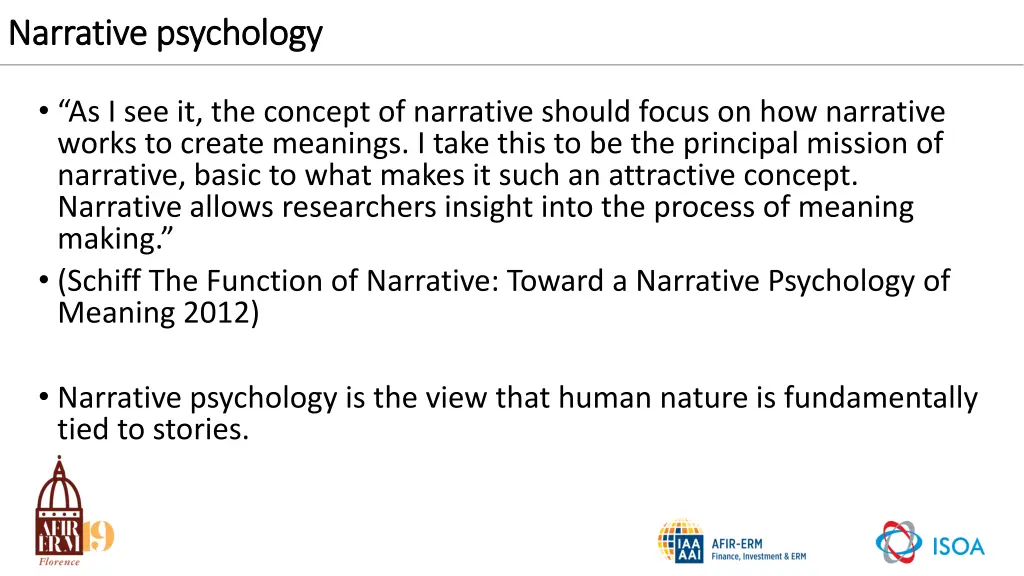 narrative psychology narrative psychology