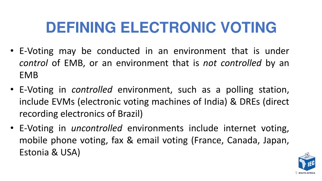 defining electronic voting 1