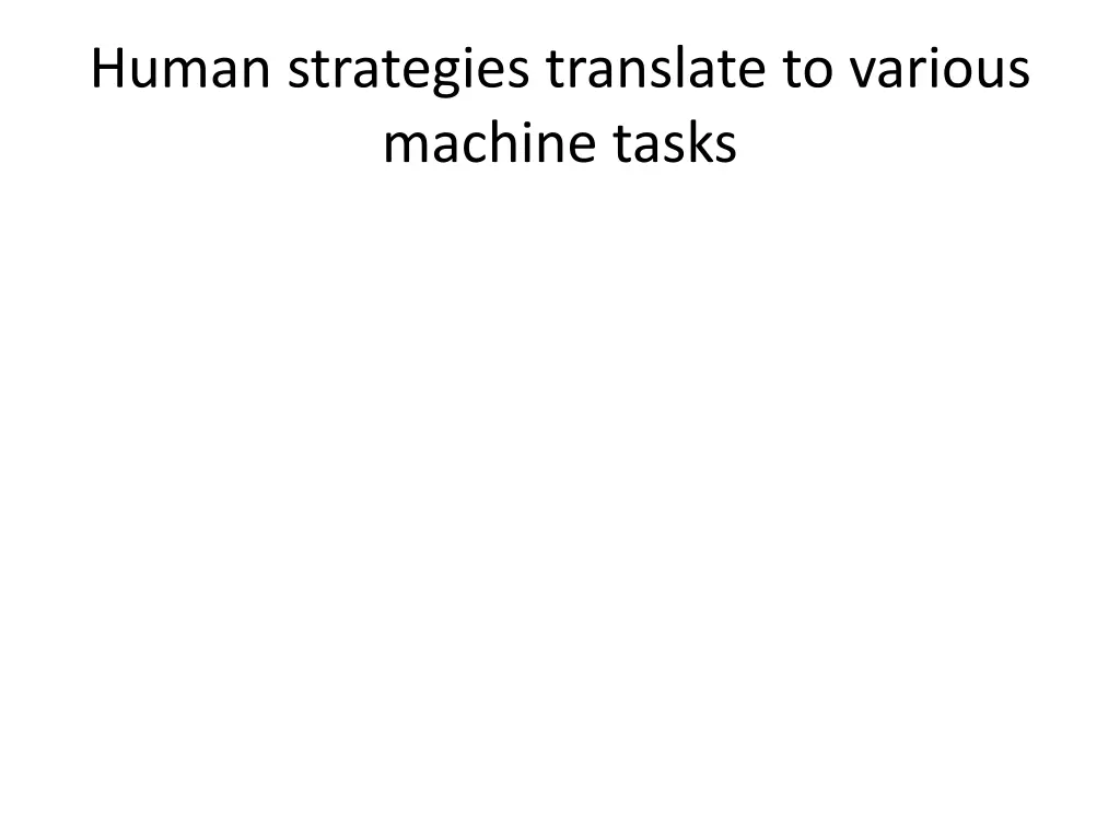 human strategies translate to various machine