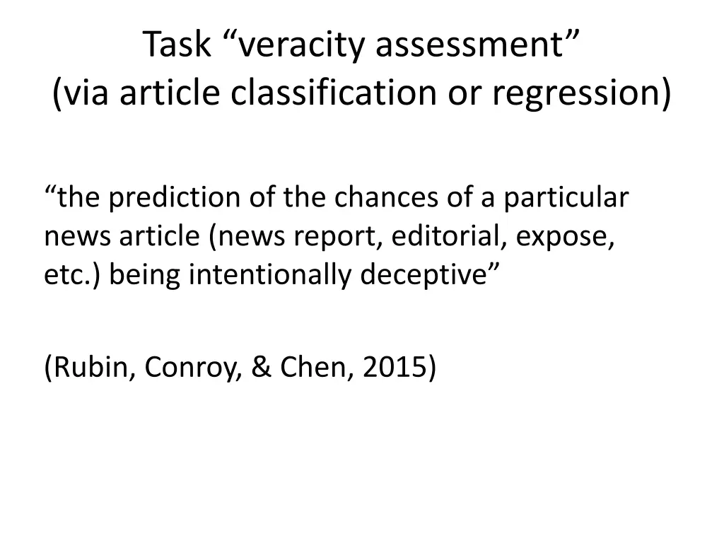 task veracity assessment via article