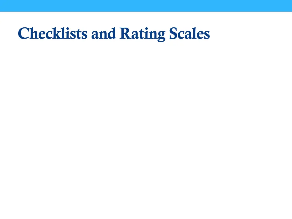 checklists and rating scales 1