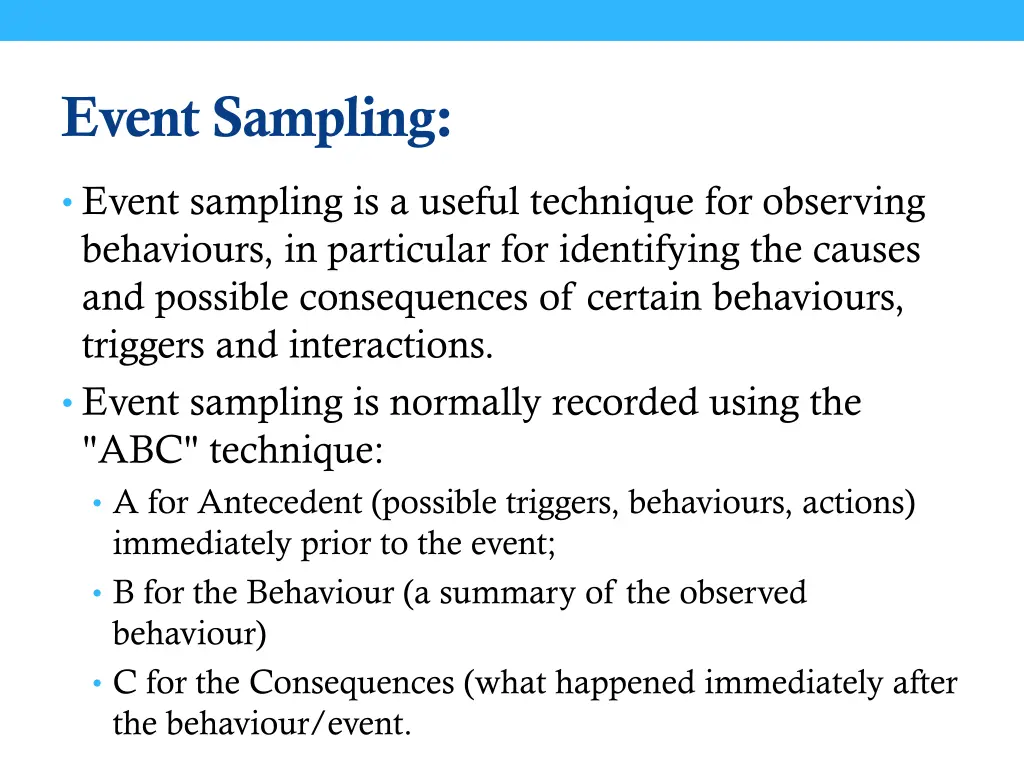 event sampling