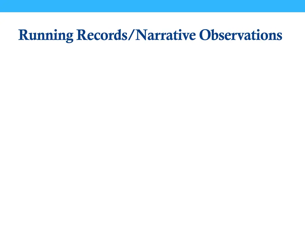 running records narrative observations 1