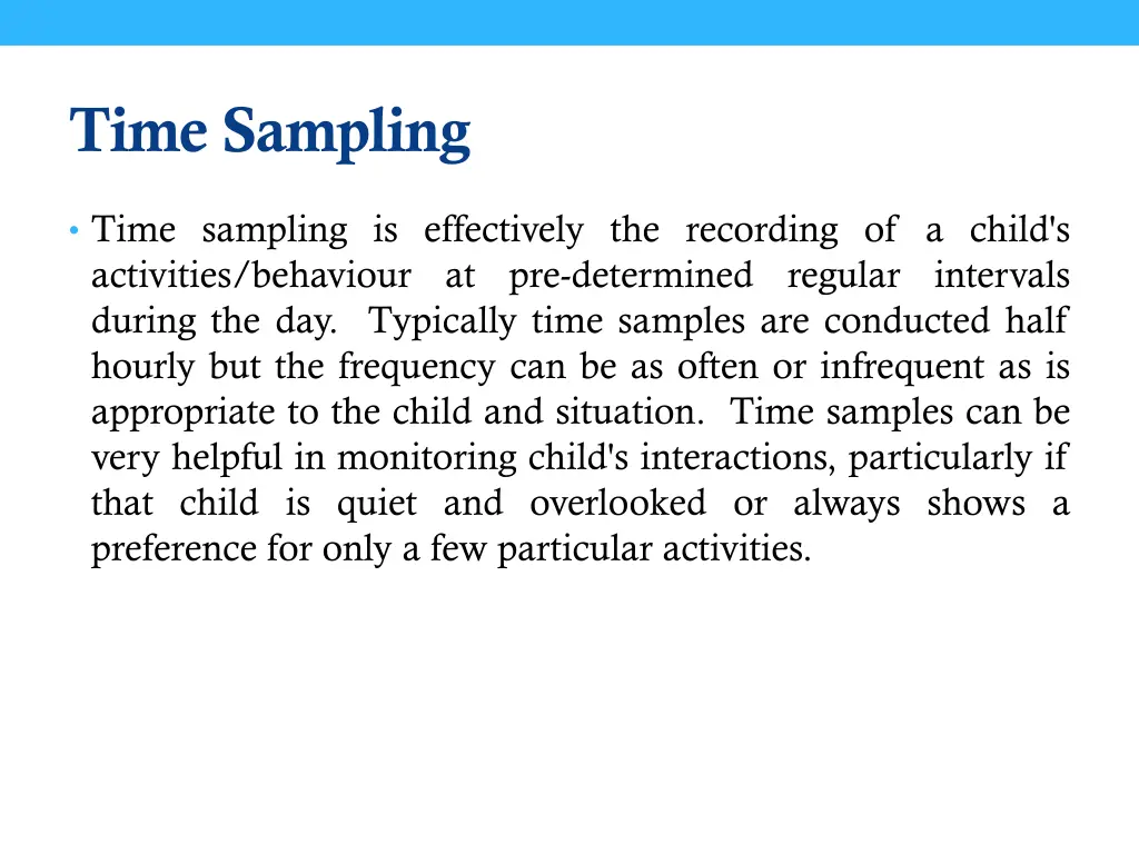 time sampling